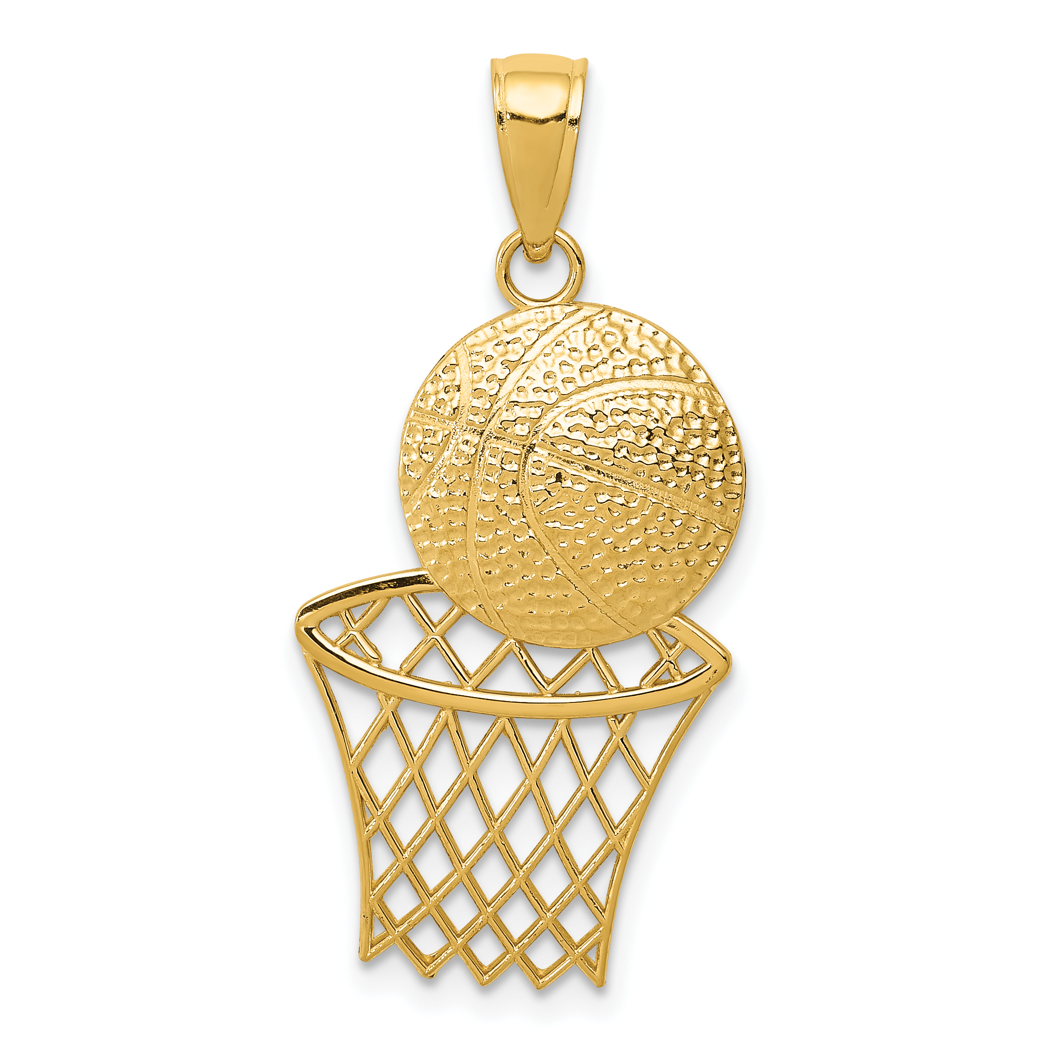 10K Basketball and Net Pendant (10K4951)