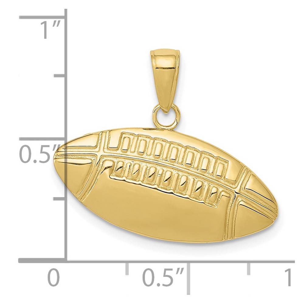 10K Diamond-Cut Medium Football Charm (10K4953)