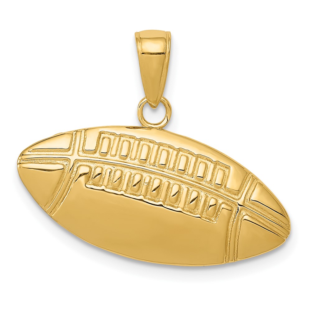 10K Diamond-Cut Medium Football Charm (10K4953)