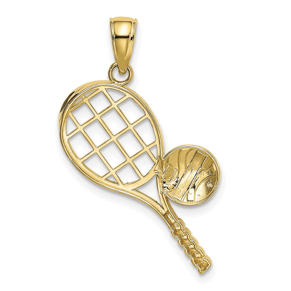 10k Diamond-Cut Tennis Racquet Charm (10K4958)