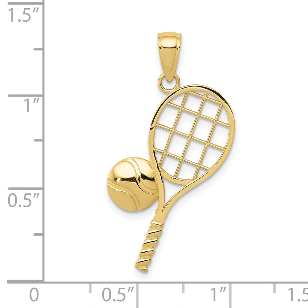 10k Diamond-Cut Tennis Racquet Charm (10K4958)