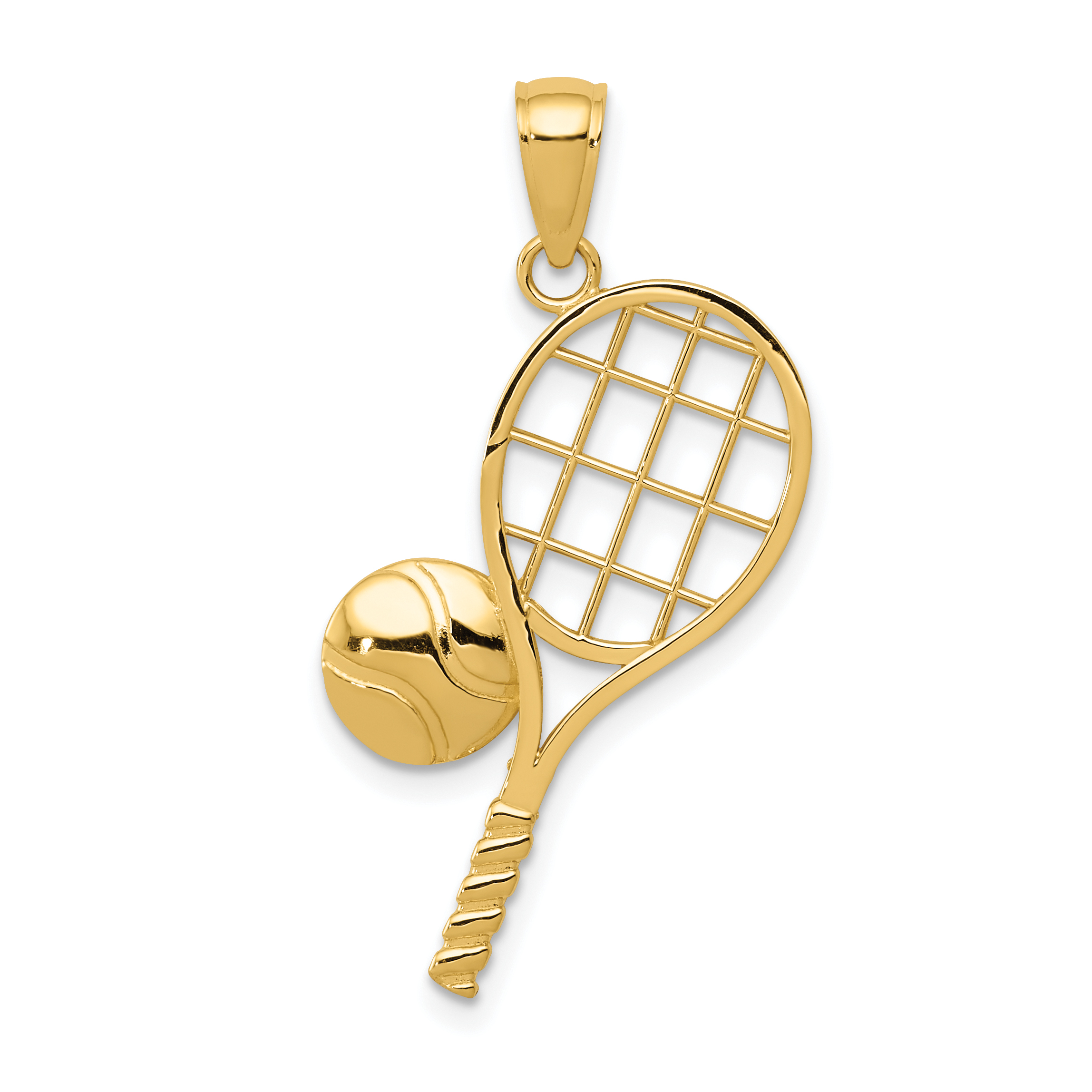 10k Diamond-Cut Tennis Racquet Charm (10K4958)