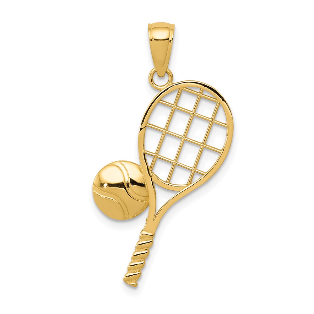 10k Diamond-Cut Tennis Racquet Charm (10K4958)
