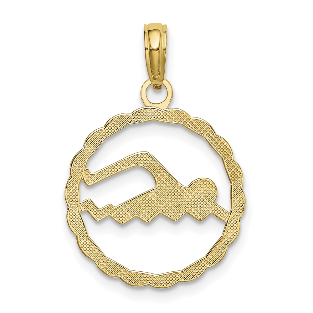 10k Swimming Inside Frame Pendant (10K4959)