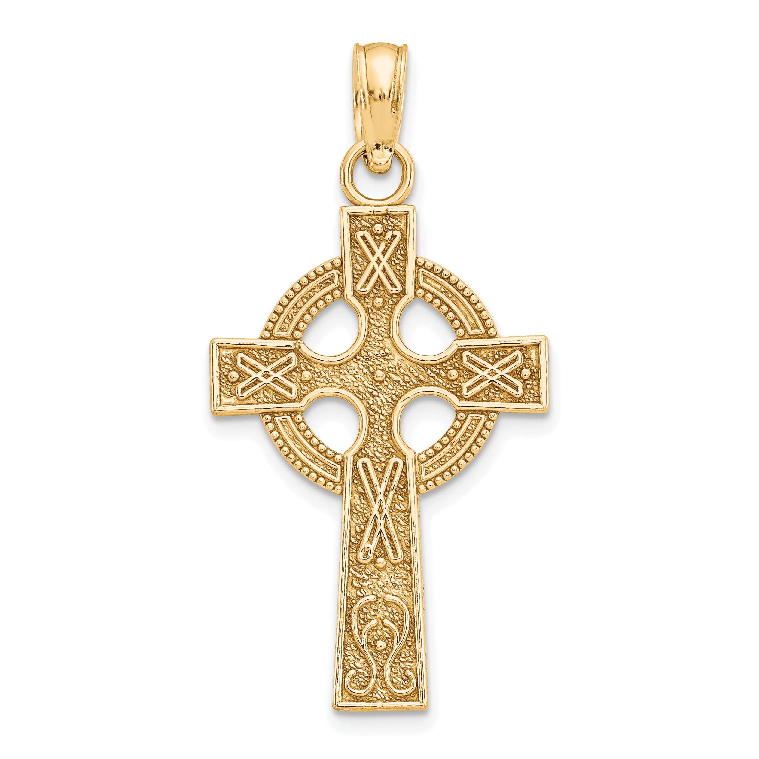 10k Celtic Cross w/Eternity Circle Pendant (10K5047)