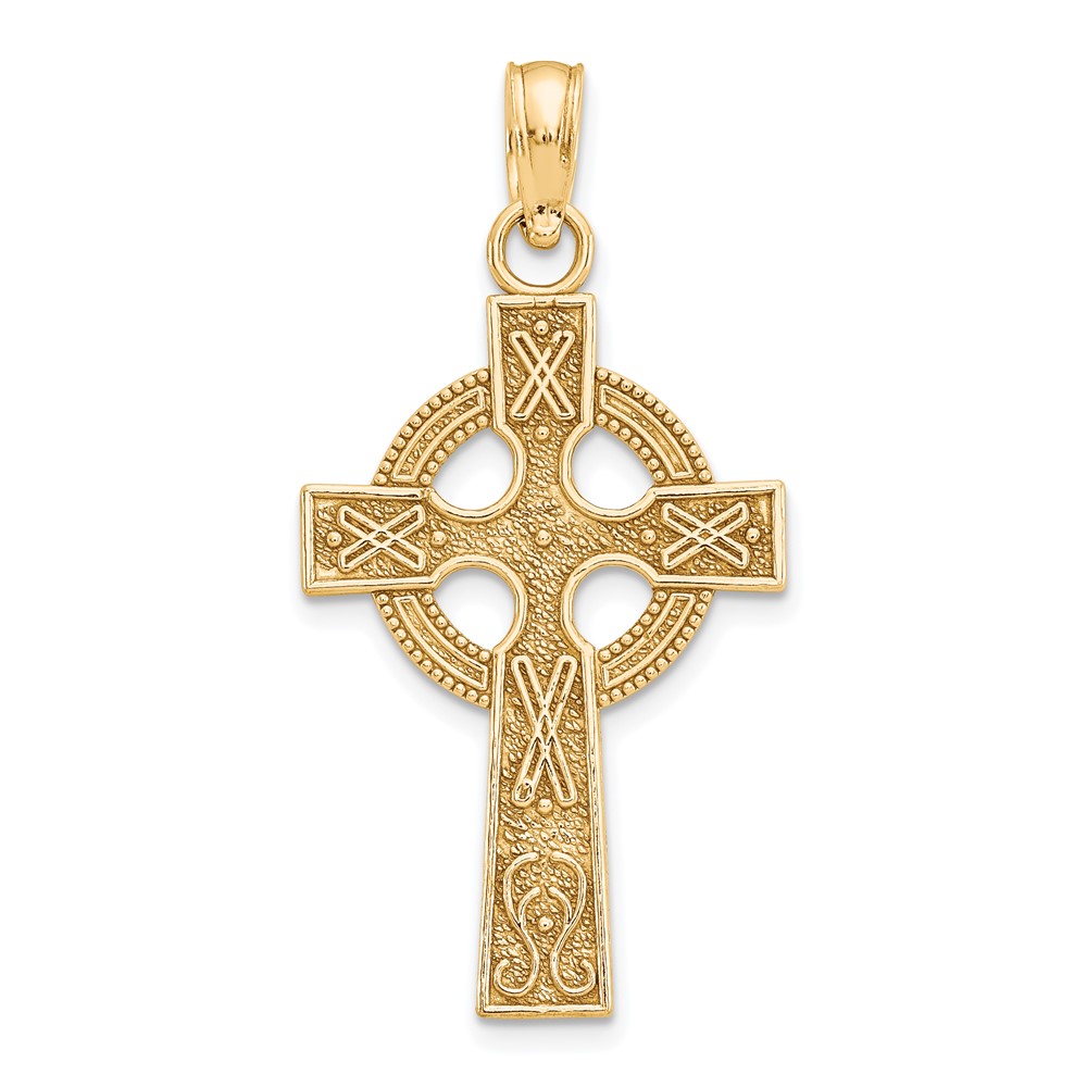 10k Celtic Cross w/Eternity Circle Pendant (10K5047)