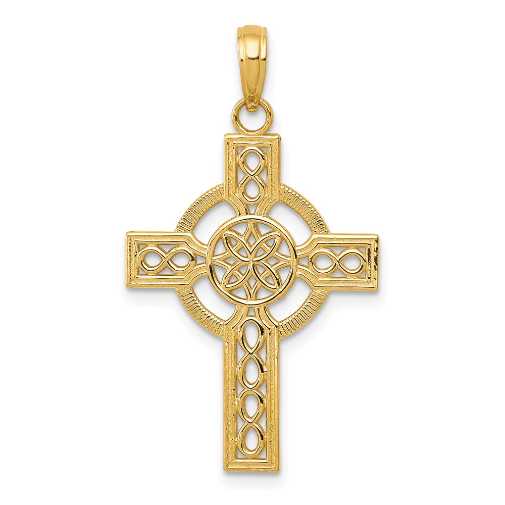 10K Diamond-cut Celtic Cross Pendant (10K5049)
