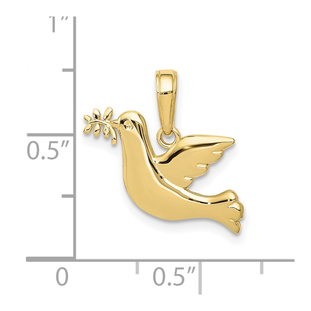 10k Polished Dove Charm (10K5089)