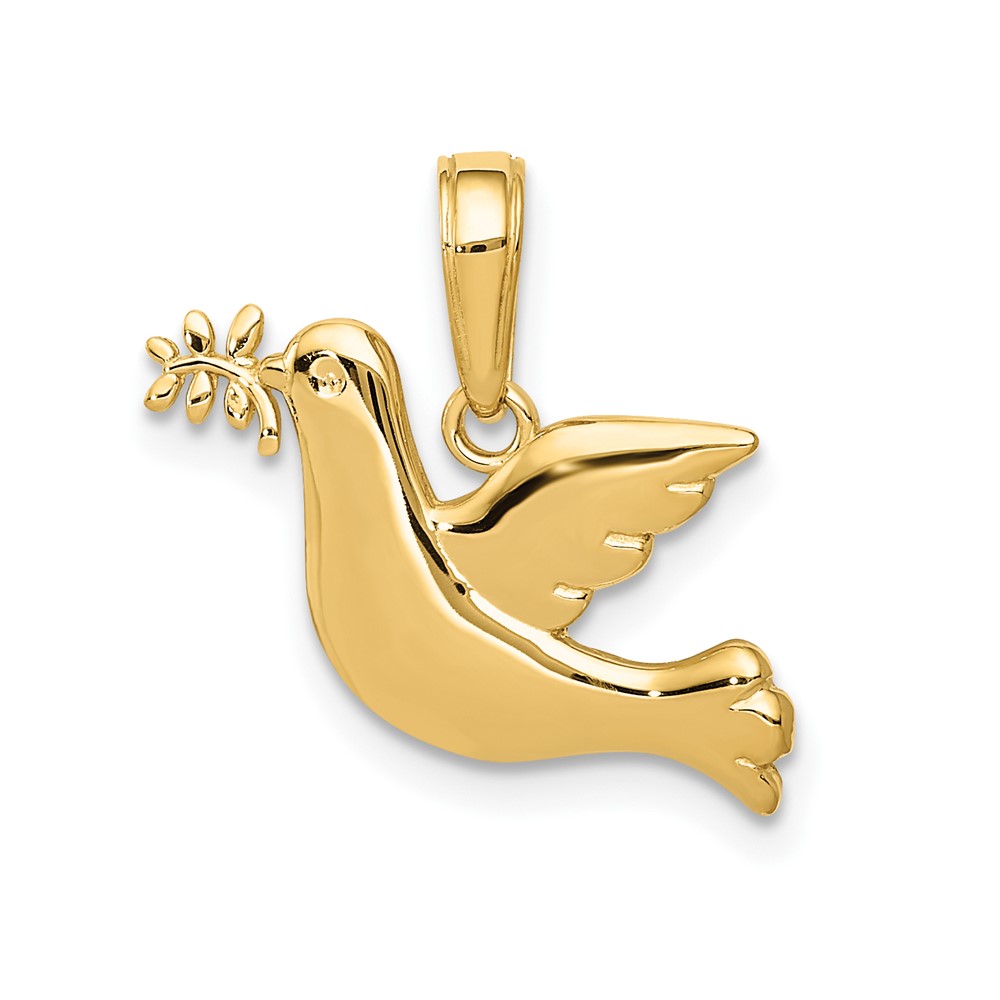 10k Polished Dove Charm (10K5089)