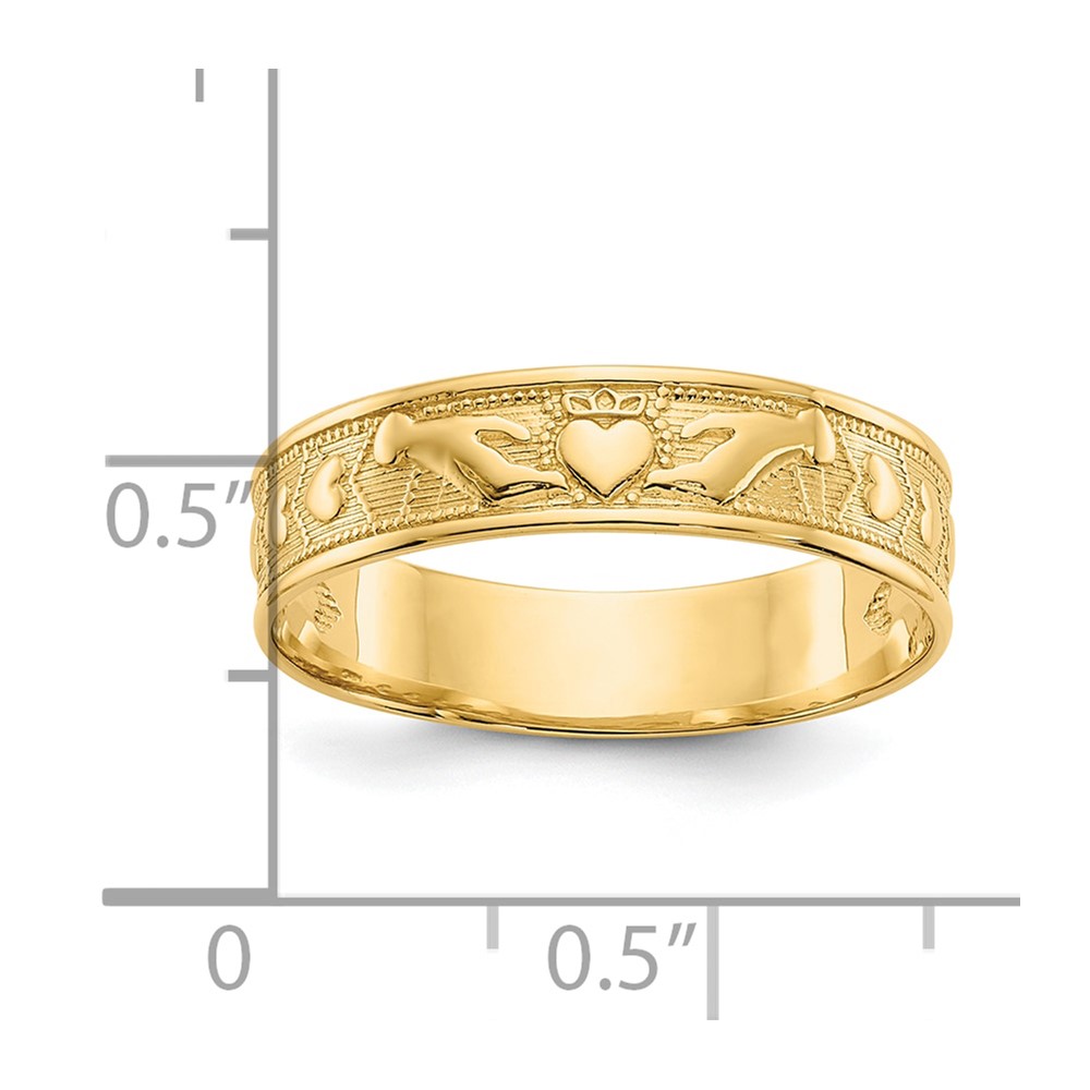 10K Polished Claddagh Band (10K5135)