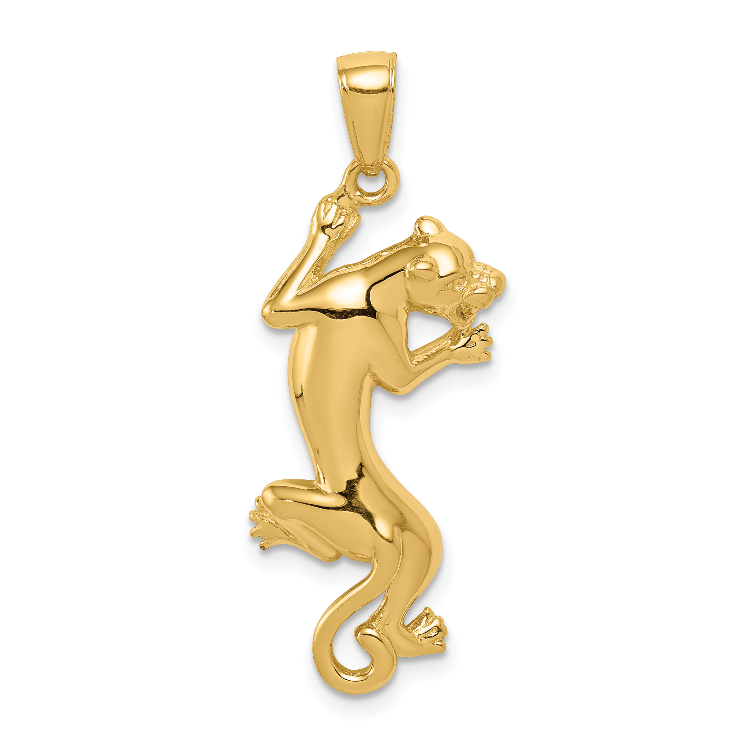 10K Gold Polished Panther Pendant (10K5338)