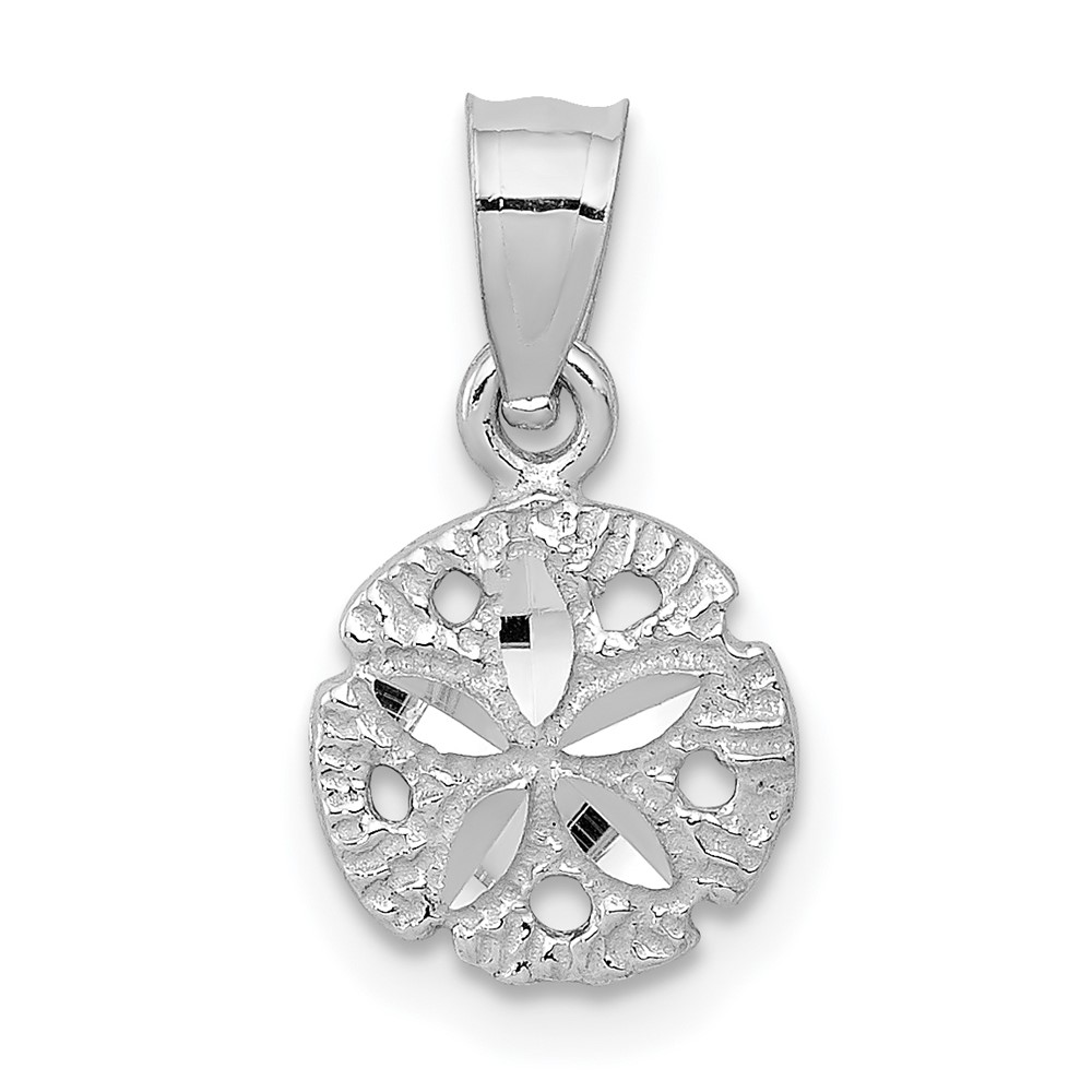 10k White Gold Sand Dollar Pendant (10K5381)