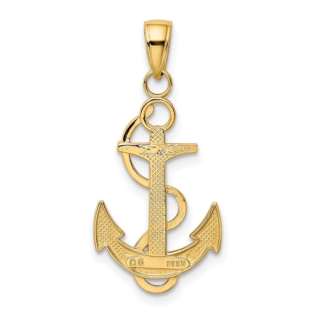 10K Polished Anchor with Textured Rope (10K5393)