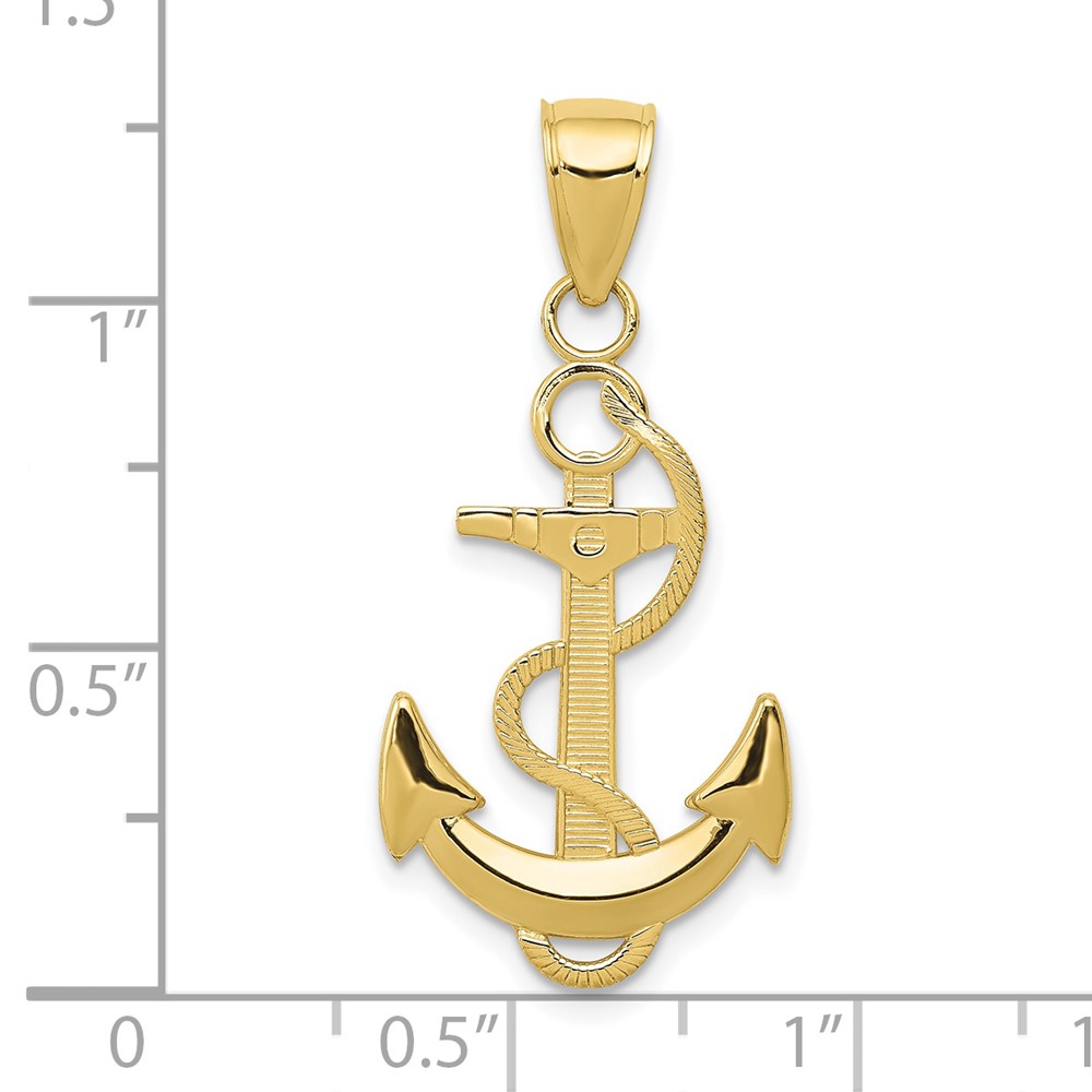 10K Polished Anchor with Textured Rope (10K5393)