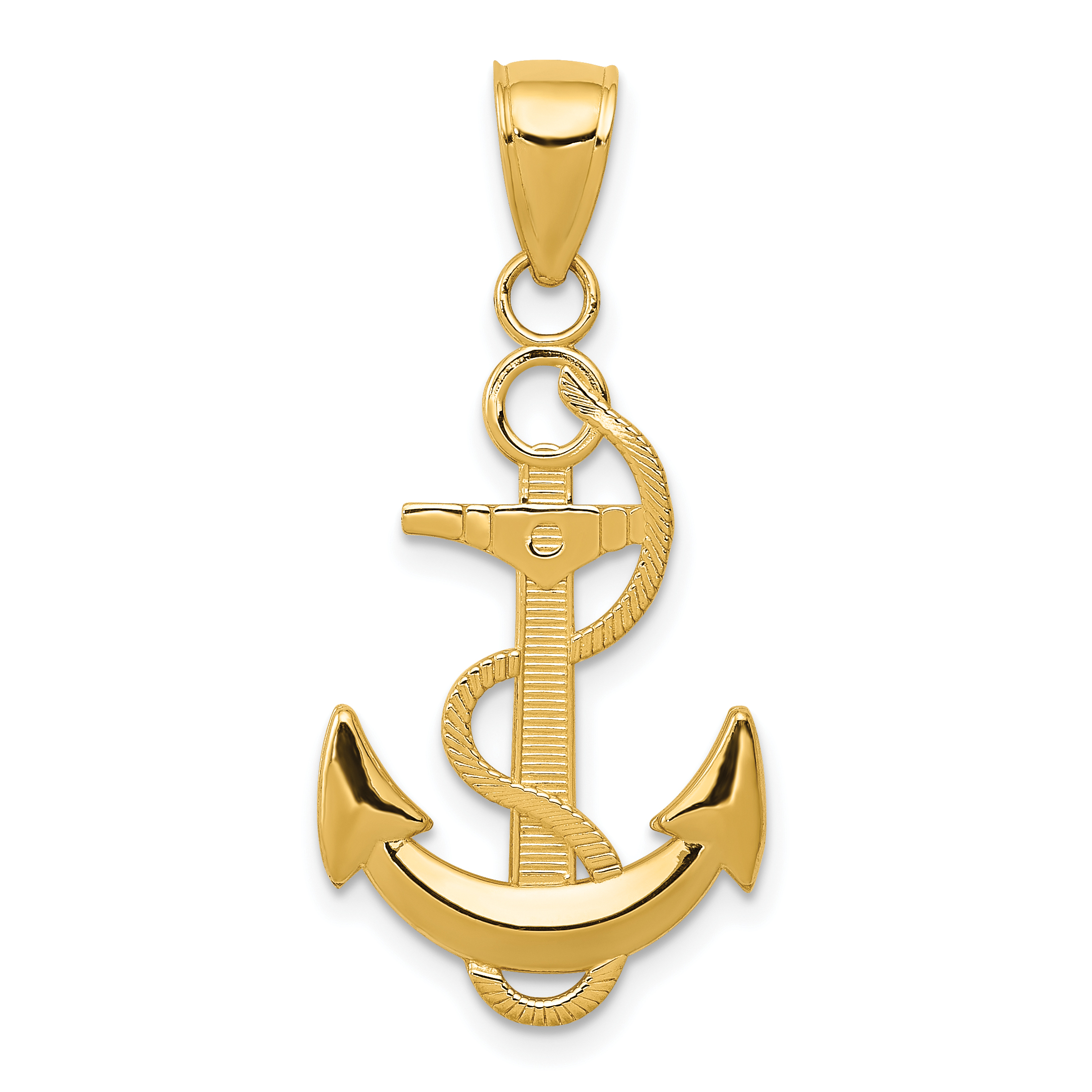 10K Polished Anchor with Textured Rope (10K5393)