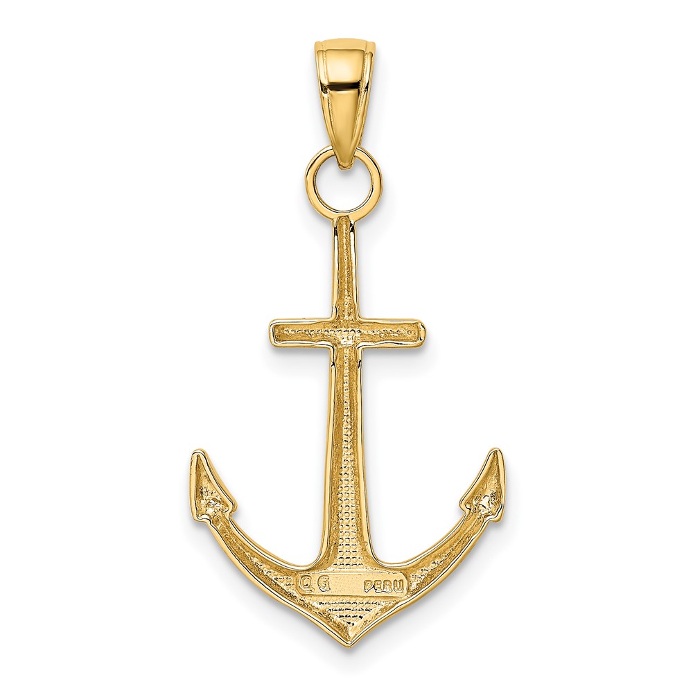 10K Gold Polished Anchor Pendant (10K5394)