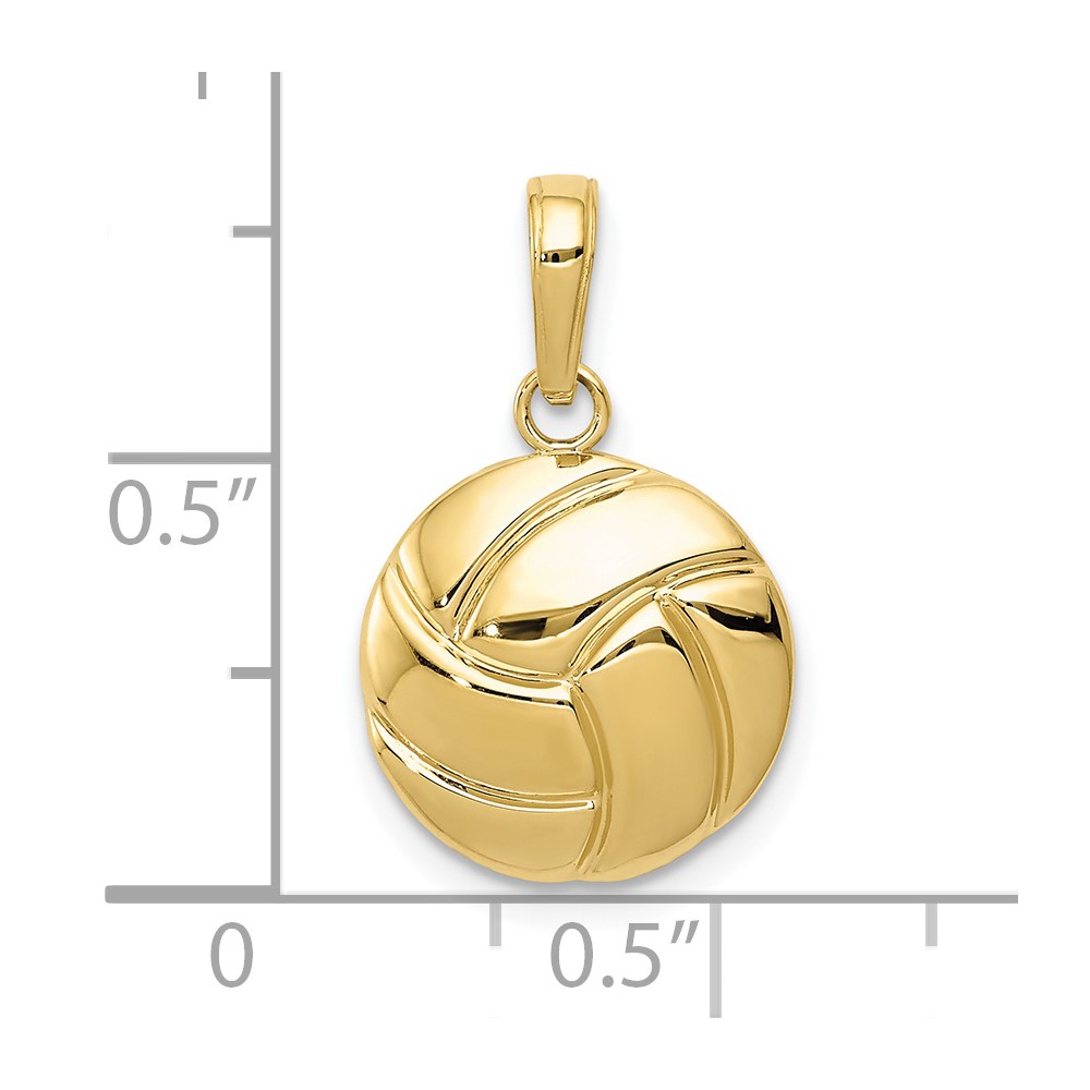 10K Gold Polished Volleyball Pendant (10K5433)