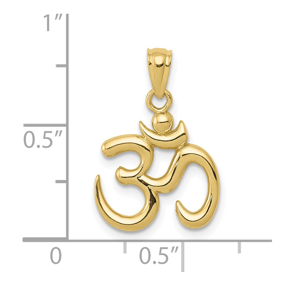 10k Gold Polished Om Symbol Pendant (10K5437)