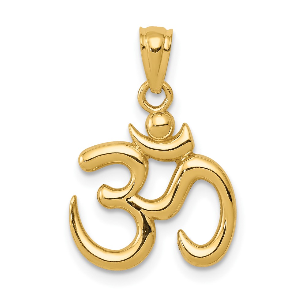 10k Gold Polished Om Symbol Pendant (10K5437)