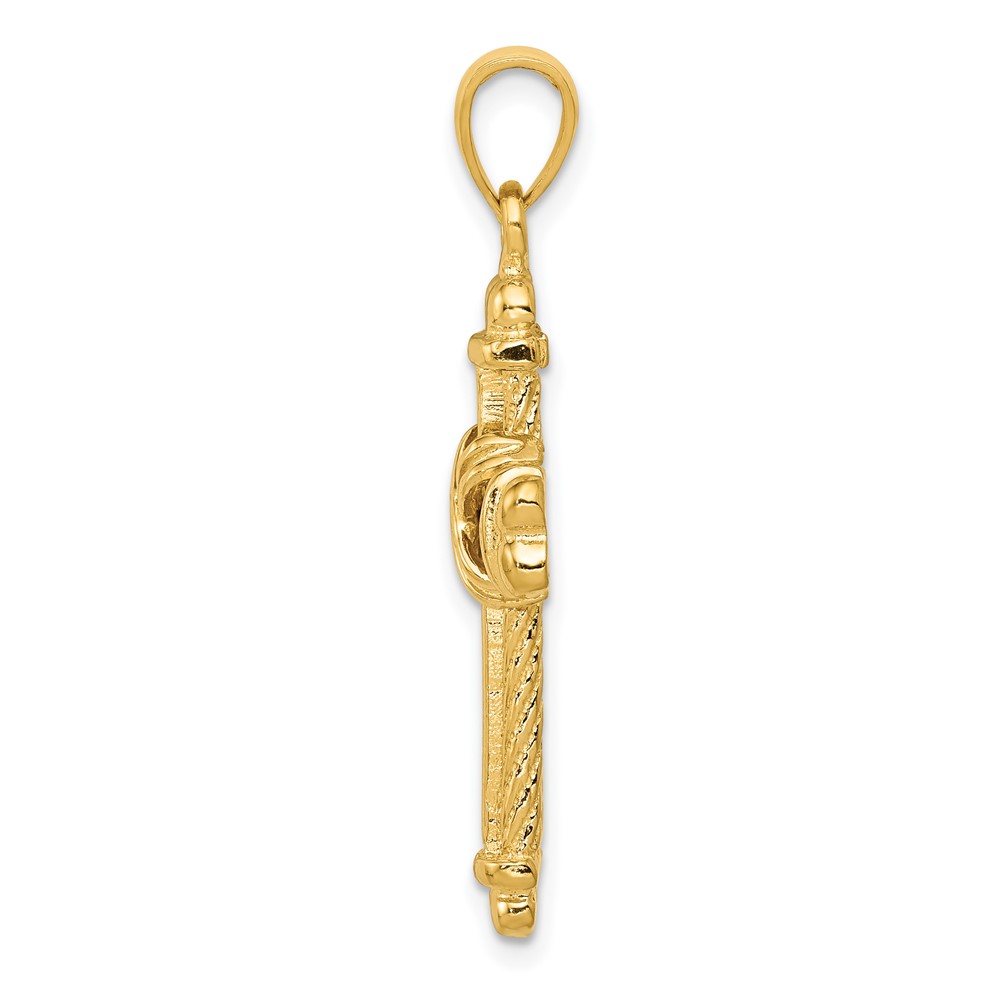 10K Gold Polished Textured Cross Pendant (10K5463)