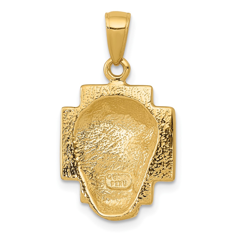 10K Gold Polished 2-D Small Jesus Head with Crown Pendant (10K5585)