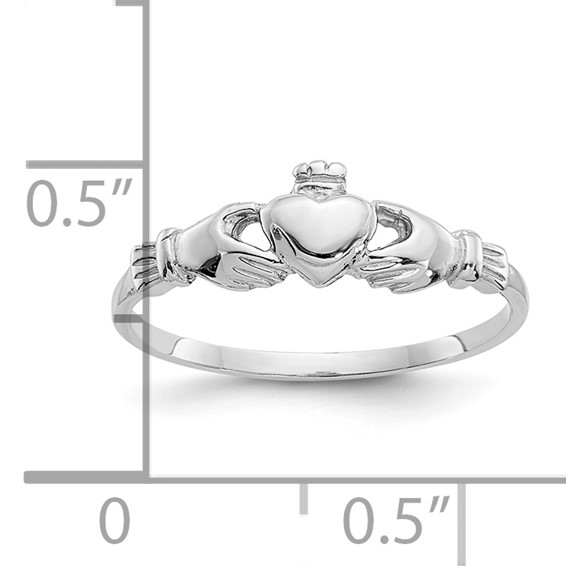 10k White Gold Child's Claddagh Ring