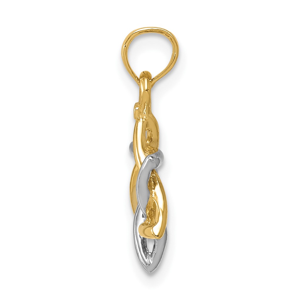 10K Two-tone Polished Star of David Pendant (10K5711)
