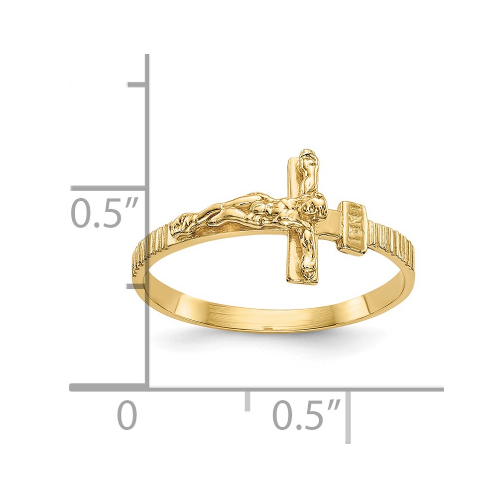 10K Gold Polished Jesus Band Ring (10K5725)