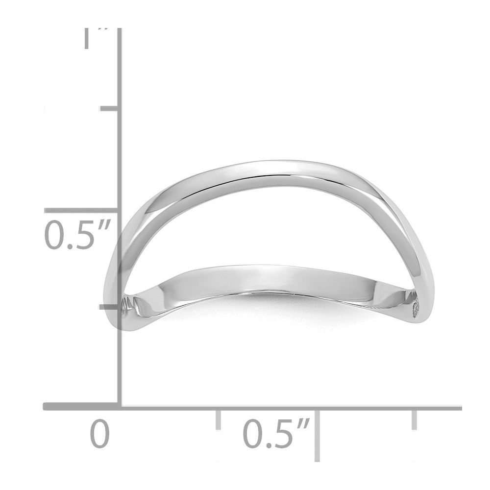 10K White Gold Polished Wave Fashion Thumb Ring (10K5786)