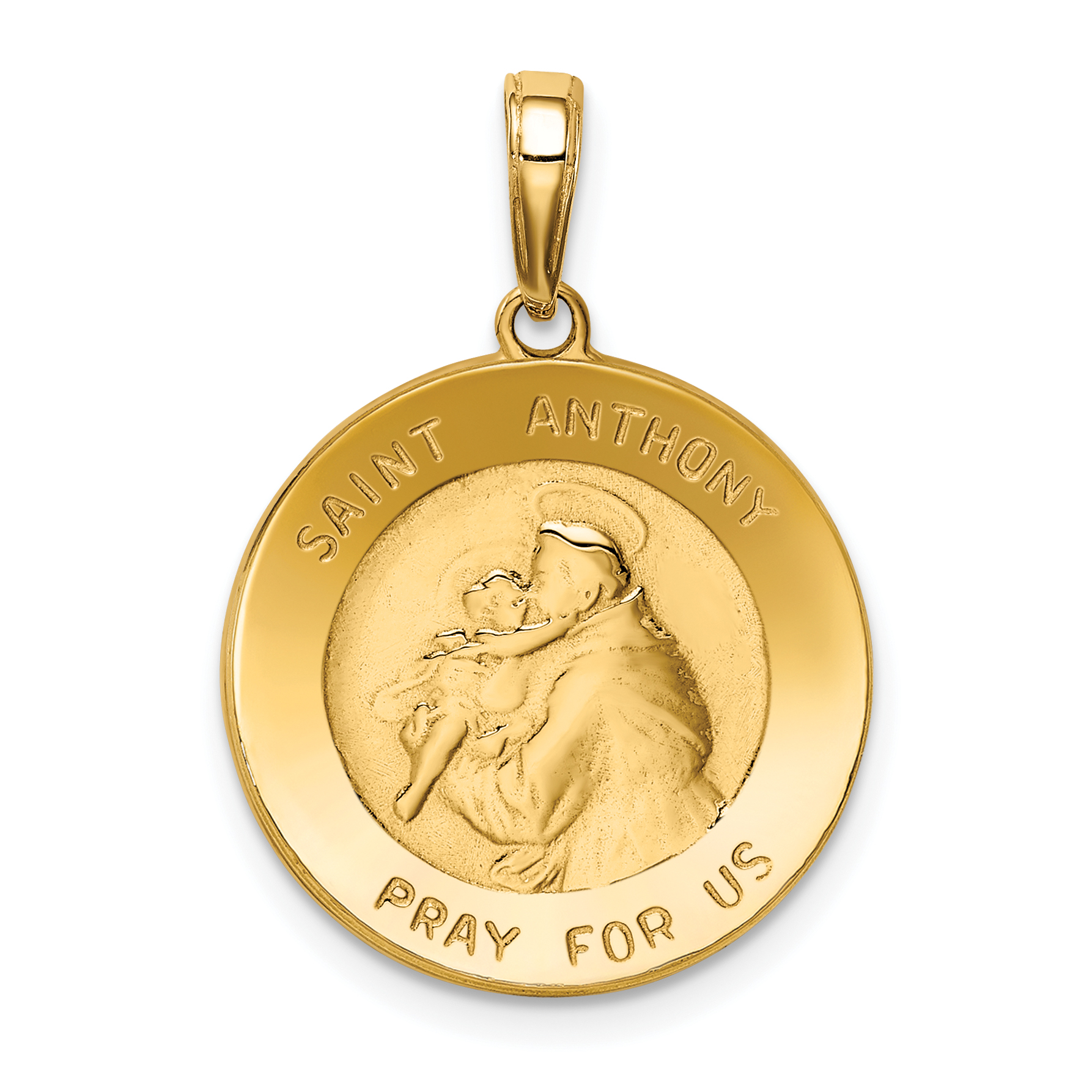10k Saint Anthony Small Round Medal Pendant (10K5826)