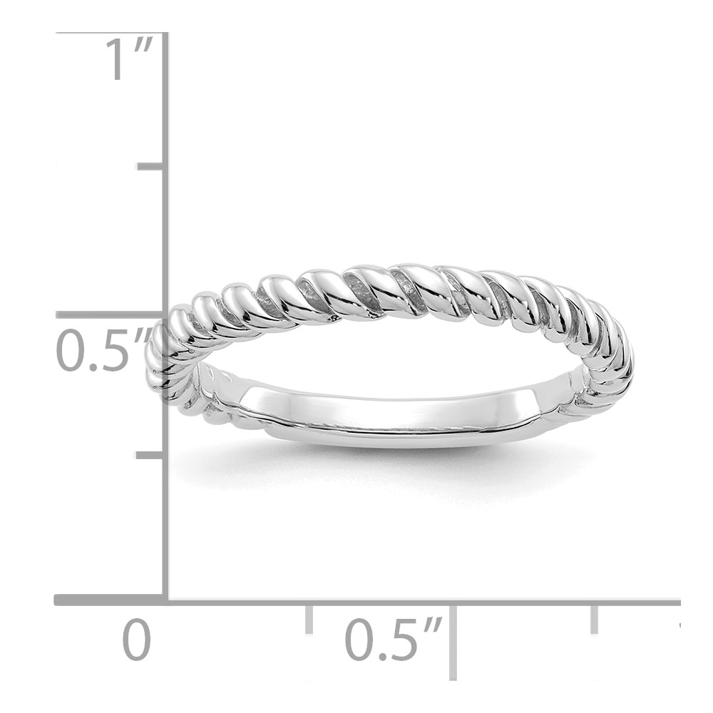 10K White Gold Polished Twisted Band (10K590)