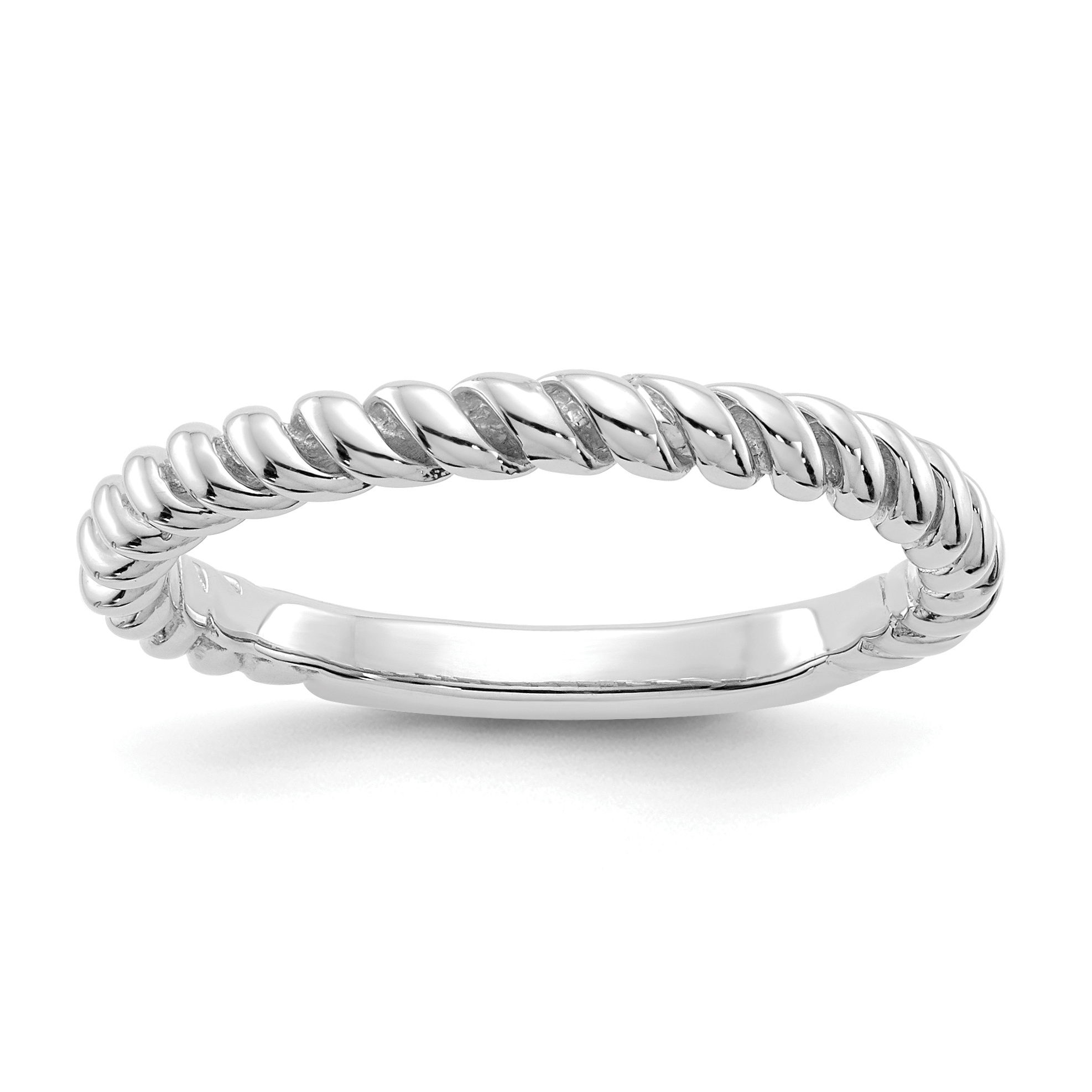 10K White Gold Polished Twisted Band (10K590)