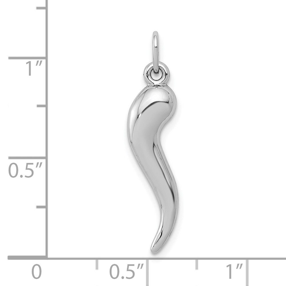 10k White Gold Italian Horn Charm (10K5927)