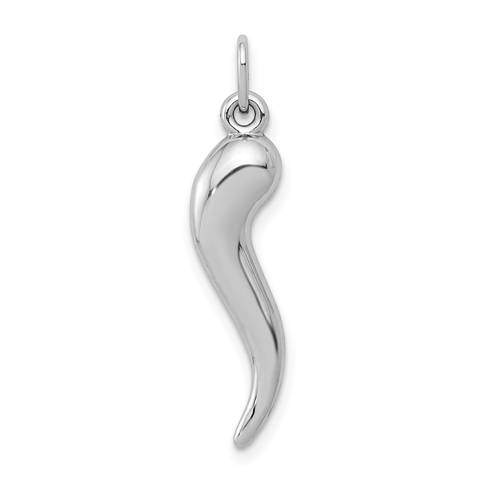 10k White Gold Italian Horn Charm (10K5927)