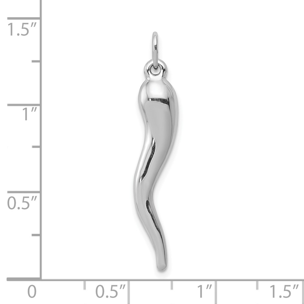 10k White Gold Italian Horn Charm (10K5928)
