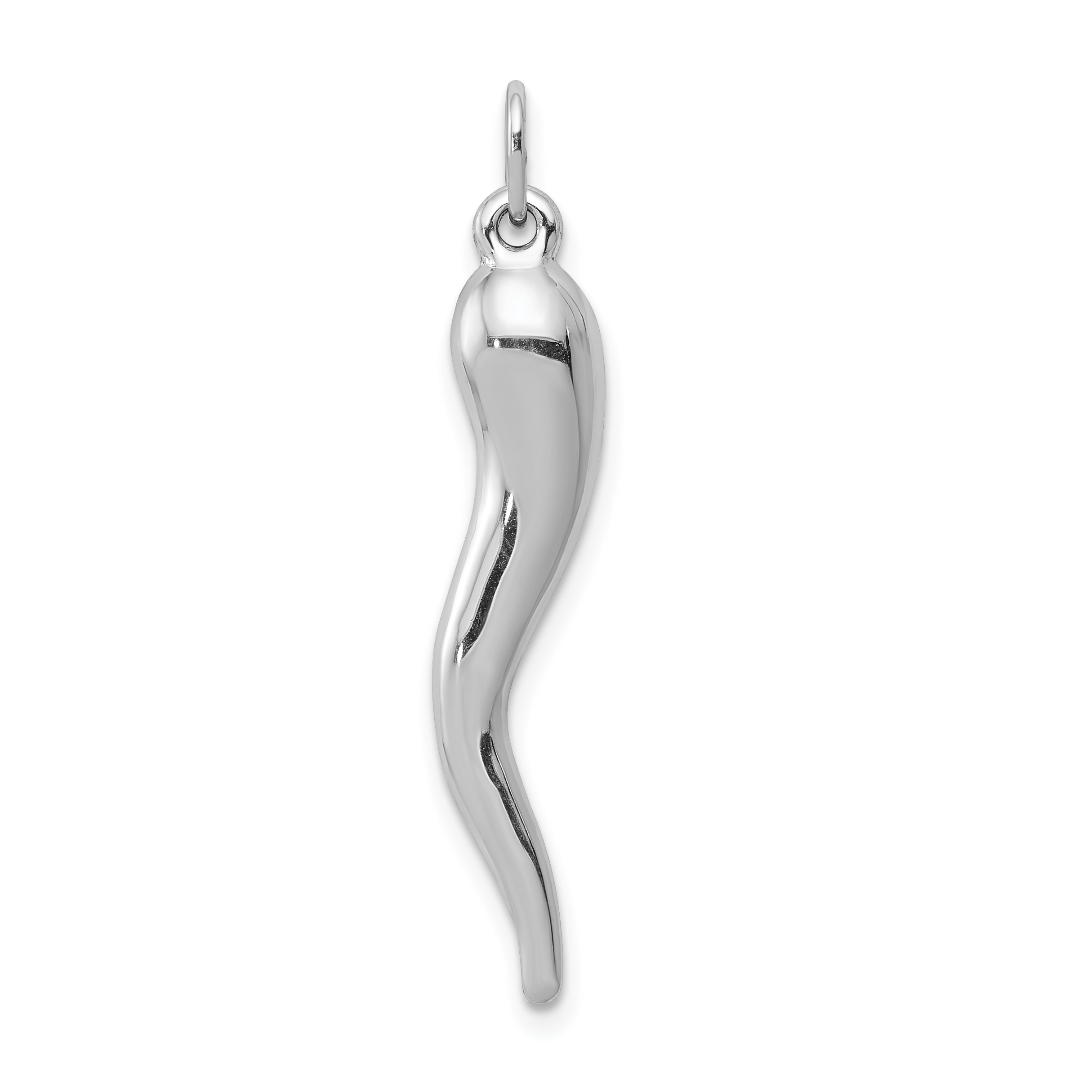 10k White Gold Italian Horn Charm (10K5928)