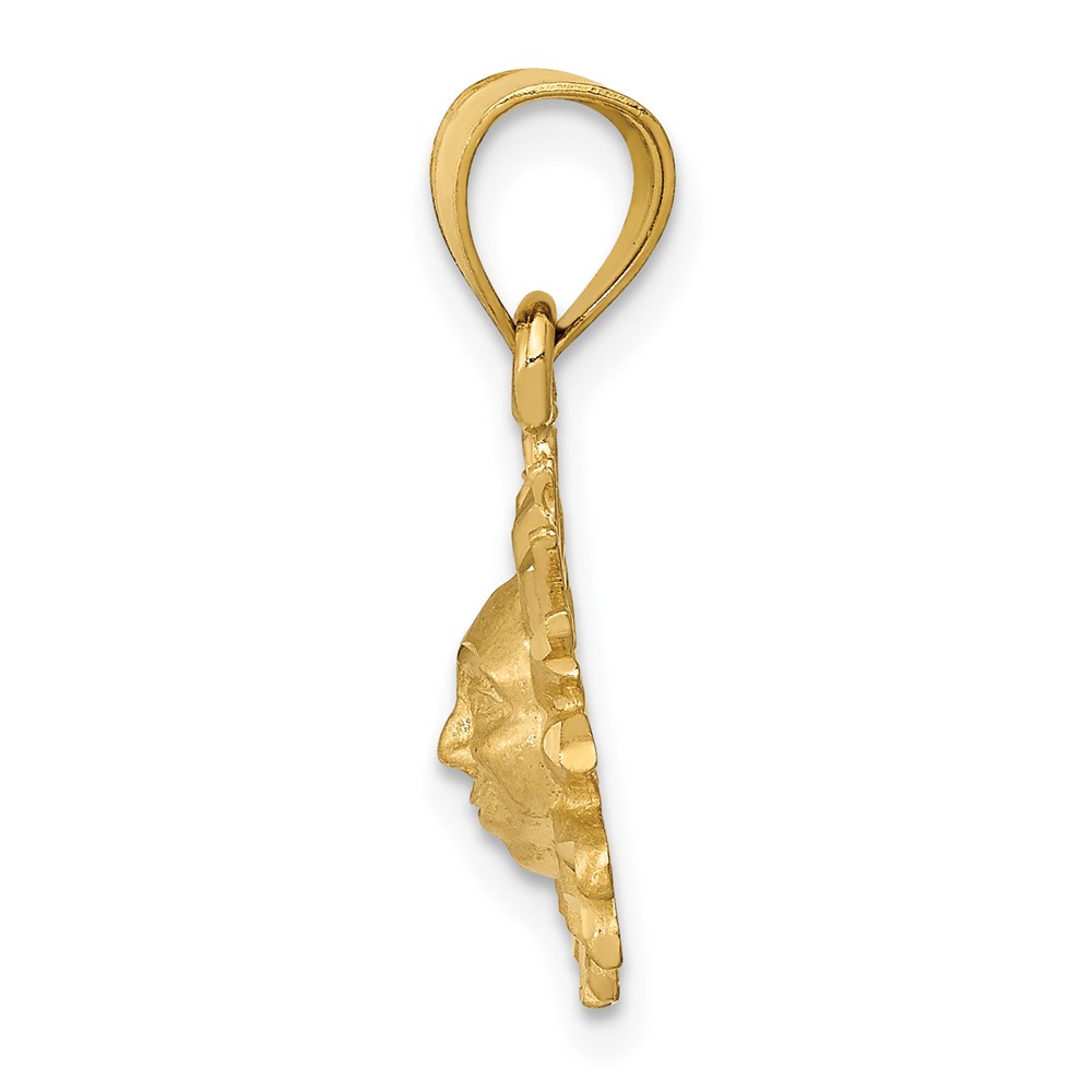 10k Satin Diamond-cut Sun Pendant (10K5967)