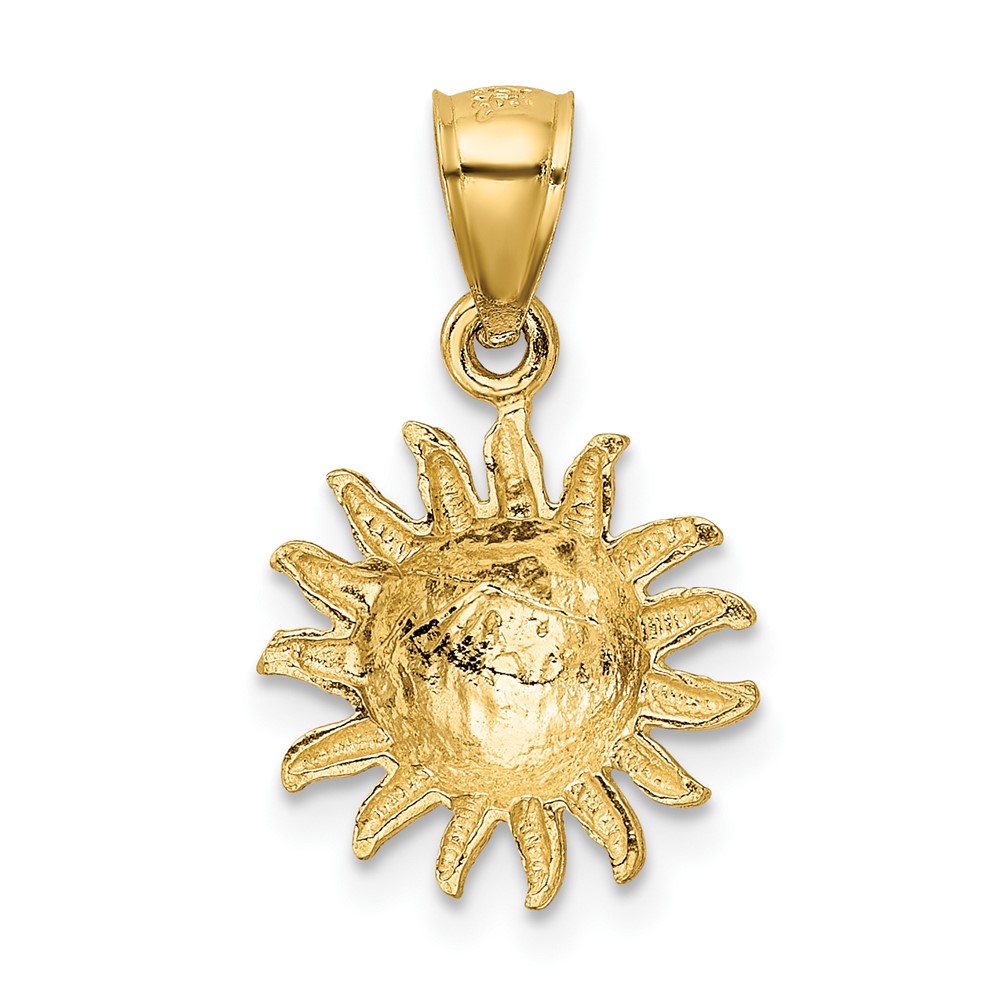 10k Satin Diamond-cut Sun Pendant (10K5967)