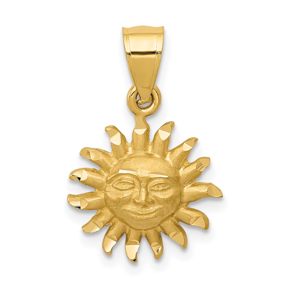 10k Satin Diamond-cut Sun Pendant (10K5967)