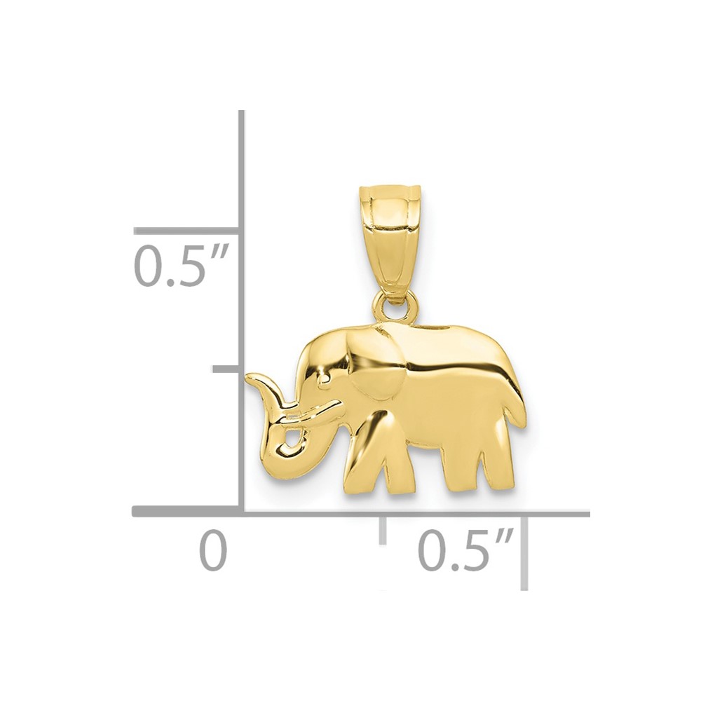 10k Polished Elephant Pendant (10K6014)