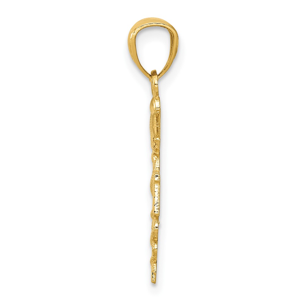 10k Diamond-cut Polished RN Nurse Pendant (10K6119)