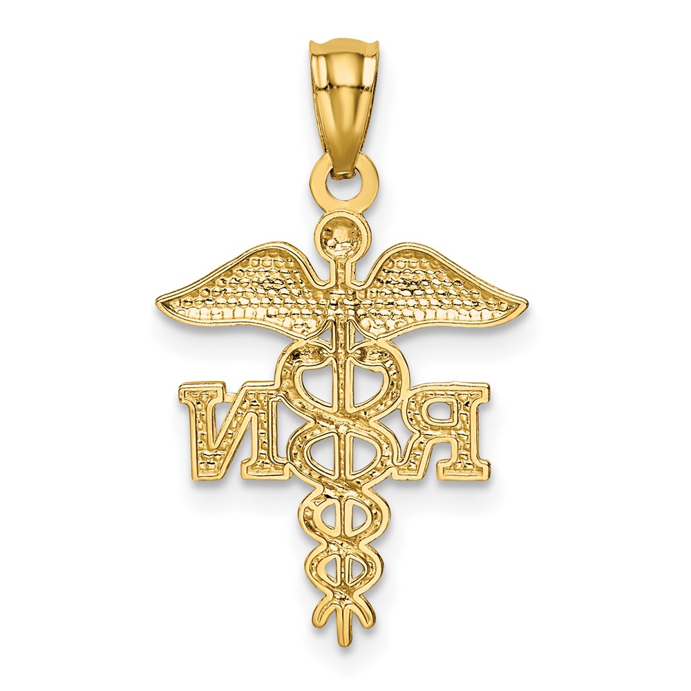 10k Diamond-cut Polished RN Nurse Pendant (10K6119)