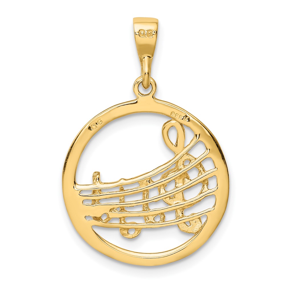 10k Gold Polished Musical Notes Pendant (10K6136)