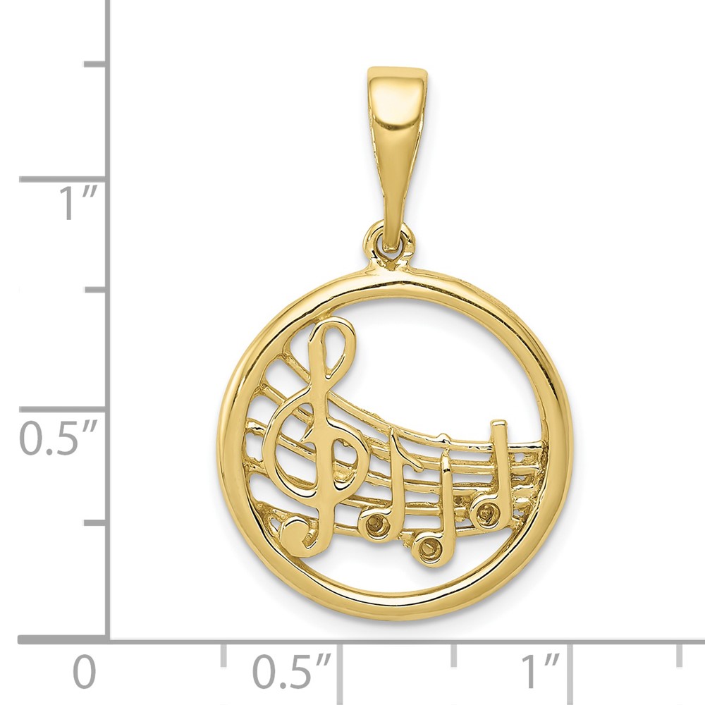 10k Gold Polished Musical Notes Pendant (10K6136)