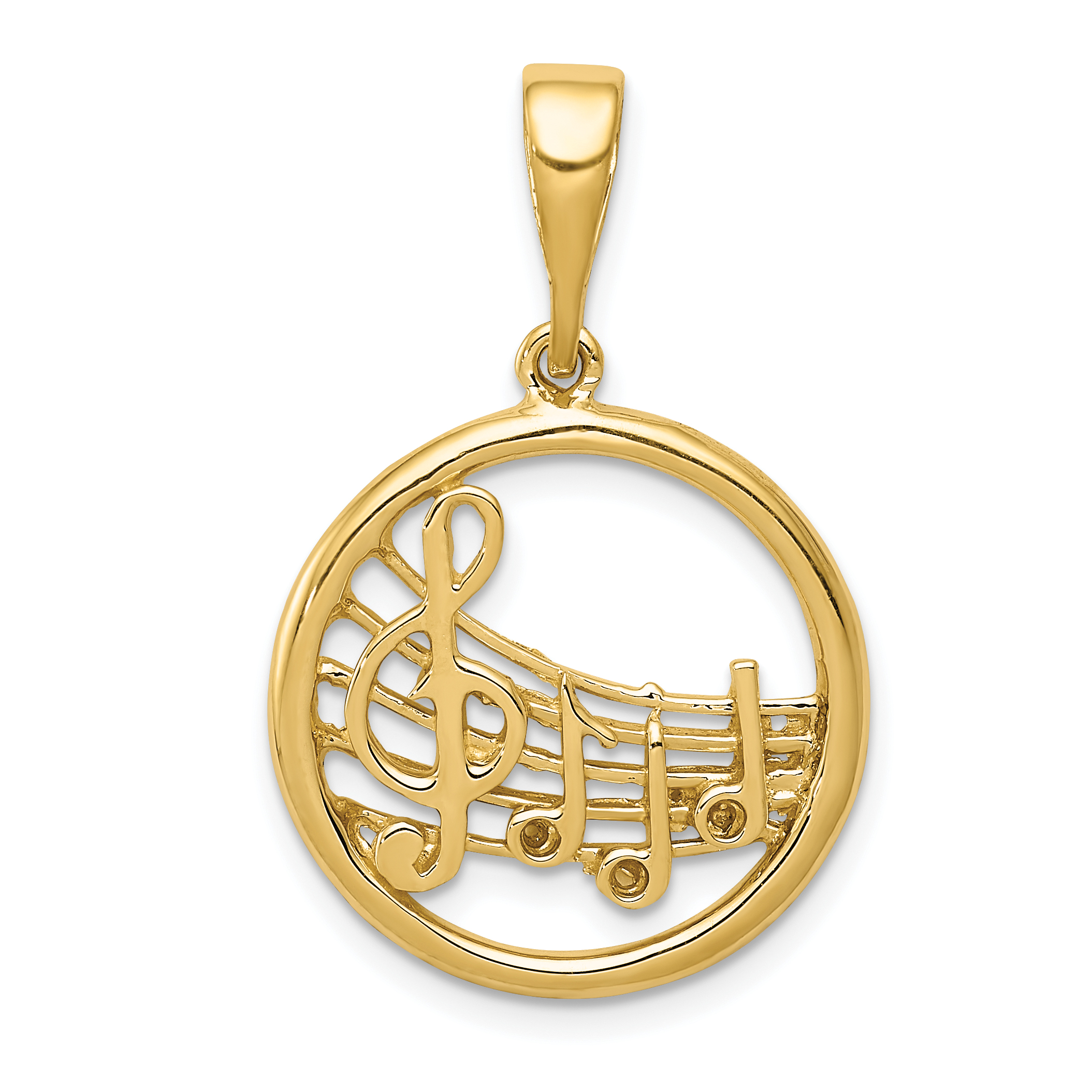 10k Gold Polished Musical Notes Pendant (10K6136)