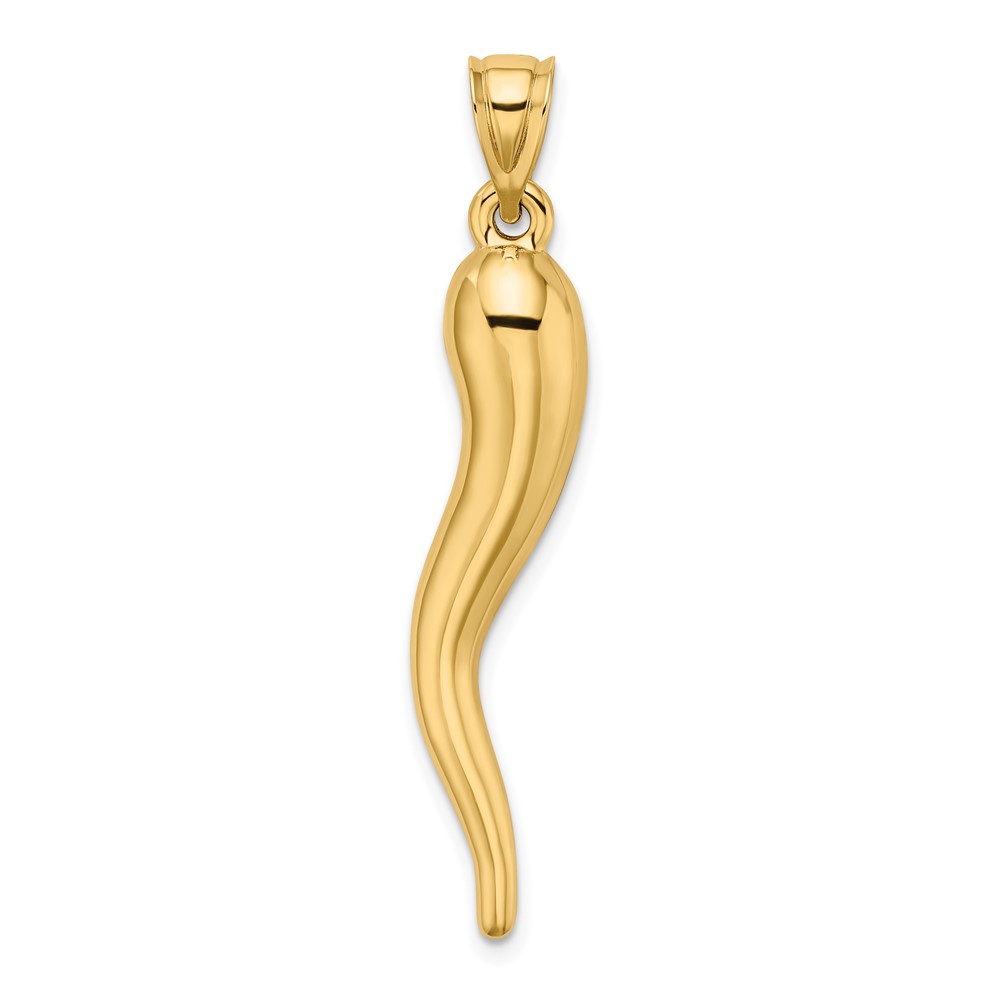 10k Hollow Italian Horn Pendant (10K6388)