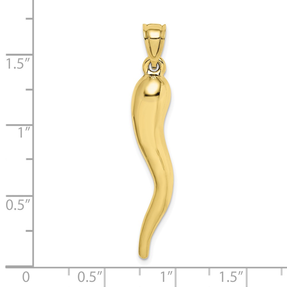 10k Hollow Italian Horn Pendant (10K6388)