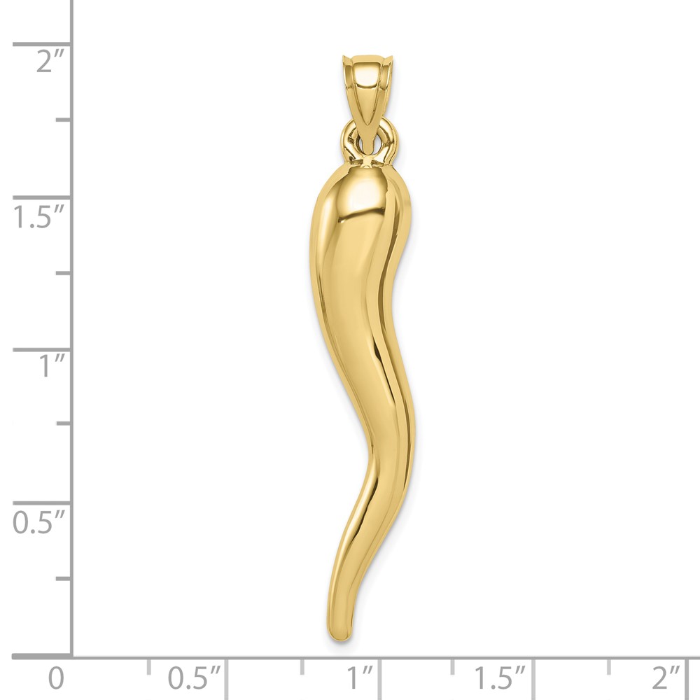 10k Hollow Italian Horn Pendant (10K6389)
