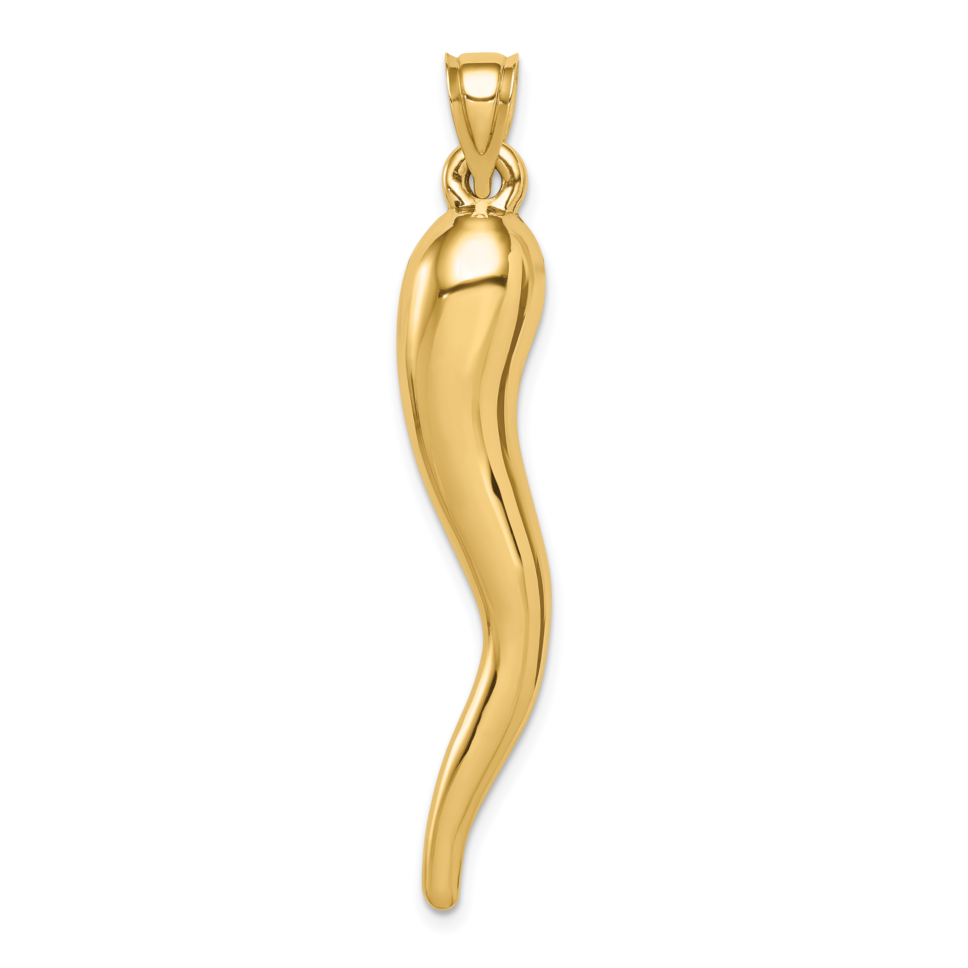 10k Hollow Italian Horn Pendant (10K6389)
