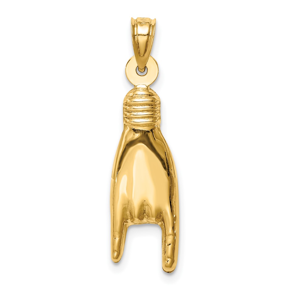 10K 3D Hollow Rock On Sign Charm (10K6392)